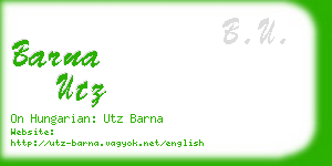 barna utz business card